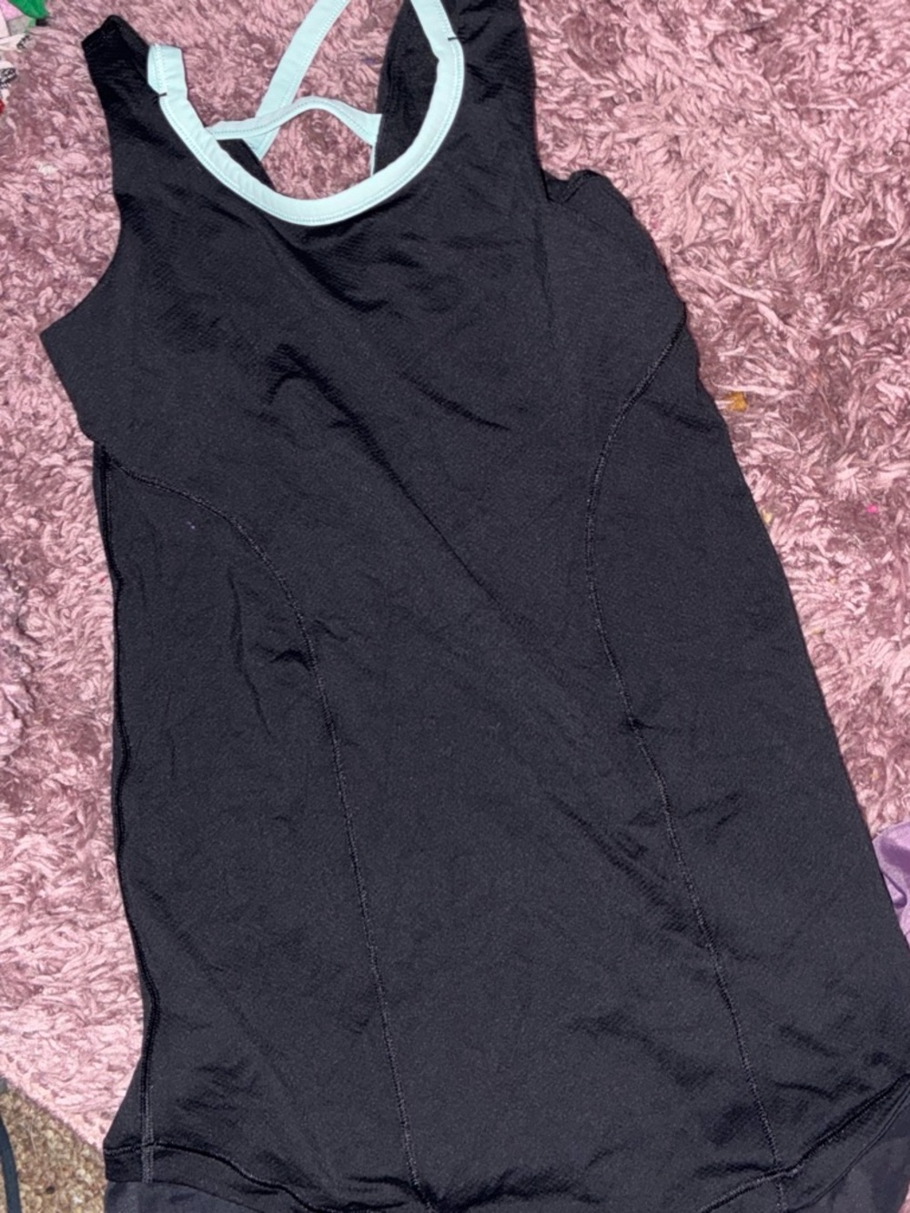 Black ivivva lululemon youth tennis dress size 8 with Light Blue Trim